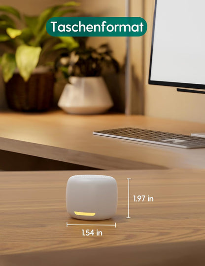 Babelio White Noise Sound Machine, Night Light, Mini and Portable, 15 Non-looping Sounds, Timer, Memory Function, for Adults Baby, Travel, White