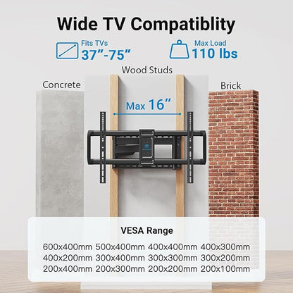 PERLESMITH Long Arm TV Wall Mount Full Motion