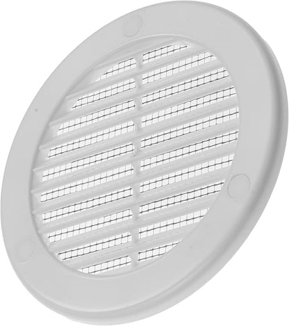 Vent Systems 4" Inch (Opening Dimensions) - Pack of 10 - White Soffit Vent Cover - Plastic Round Air Vent Grille - Built-in Mesh Screen - HVAC Register Louver for Bathroom, Home, Kitchen