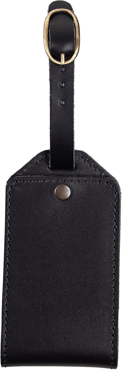 PEGAI Personalized Leather Luggage Tags for Suitcases | Handmade Travel Essentials Luggage Tag- Secure With Snap Closure and Easy Attachment to Suitcase, Travel Backpack, Handbag | Bond (Charcoal)