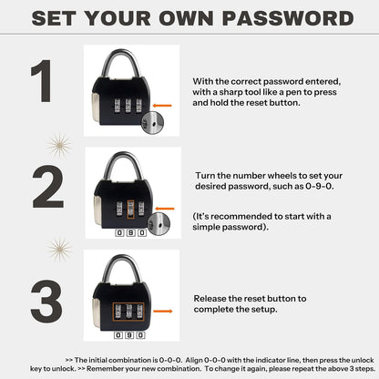 Small Combination Luggage Locks, 3 Digit Combination Padlock, Travel Lock with Code, Small Combo Lock for Locker, Suitcase, Zipper, Tool Box, Backpack, Bag (Black+Silver, 2-Pack)