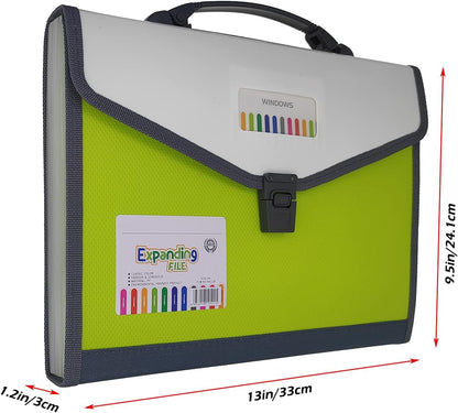 Expanding Accordion File Folder with Labels, 13 Pocket Document Organizer, Letter A4 Size, 1 Pack