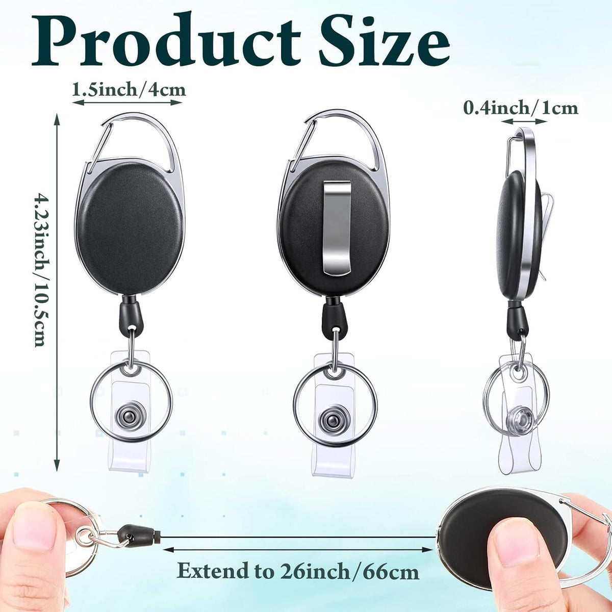 Yaomiao 100 Pack Retractable Badge Holder Reel with Clips Heavy Duty ID Card Holder Reels Bulk with Key Ring for Office Worker Doctor Nurse Employee School Students (Multicolor)