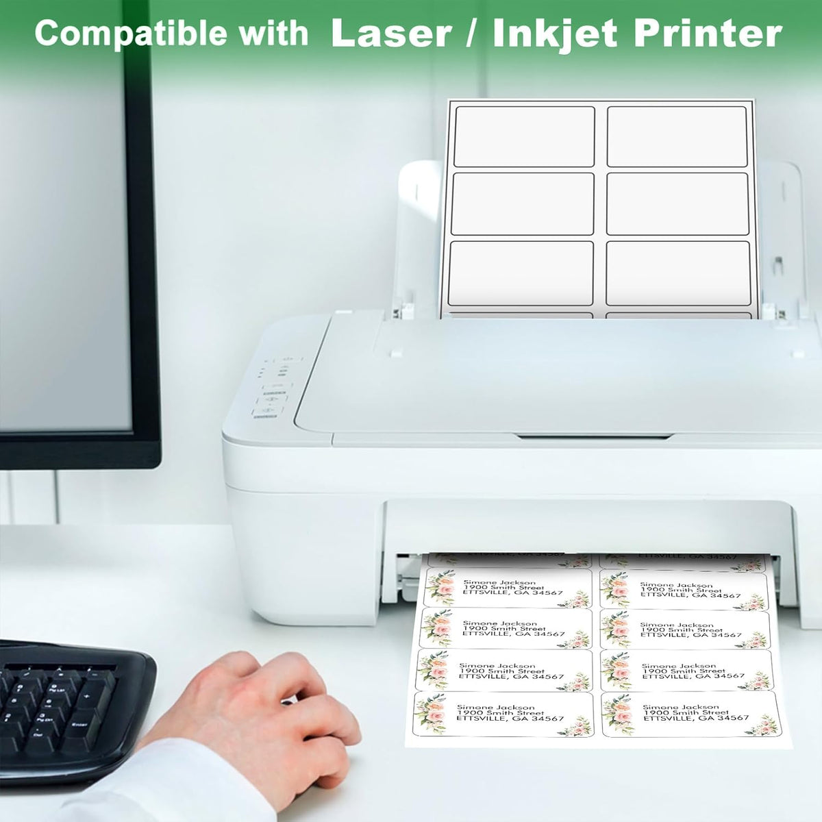 2x4 Shipping Address Labels, 500 Matte Printable Sticker Labels for Mailing Labels, Fragile Stickers, Product Sticker Making, 8.5 x 11 Label Paper for Lase Inkjet Printer, 10 Up Per Sheet, 50 Sheets
