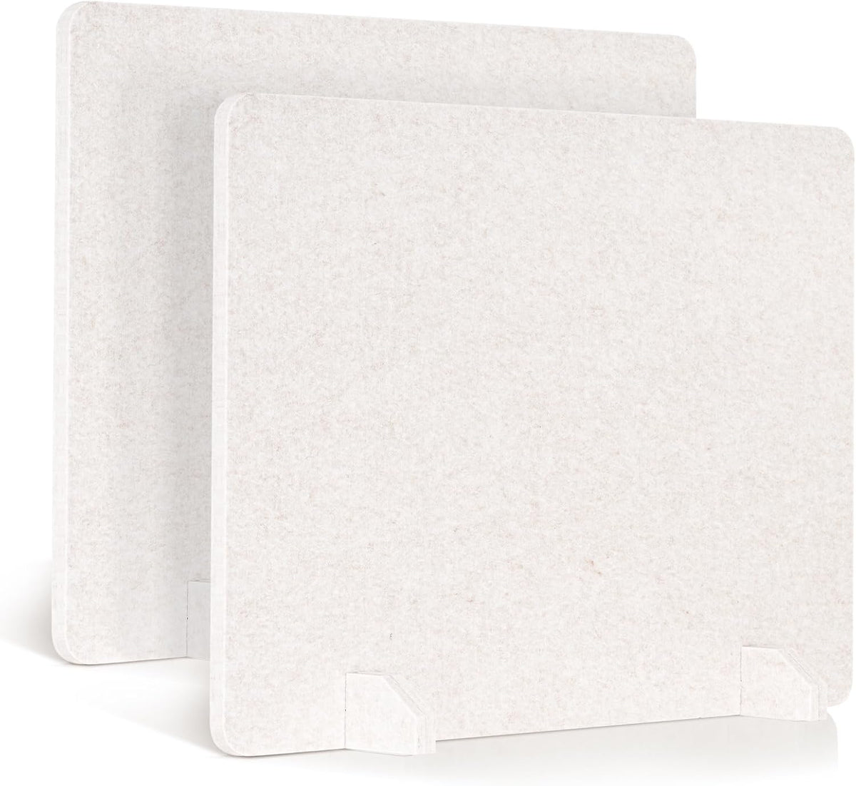 2 Pack Acoustic Desk Dividers - 24" x 20" Freestanding Privacy Panels Set with Noise - Reducing Design Cubicle Sound Proof, Ideal for Office, Classroom, and Home (Light Beige)