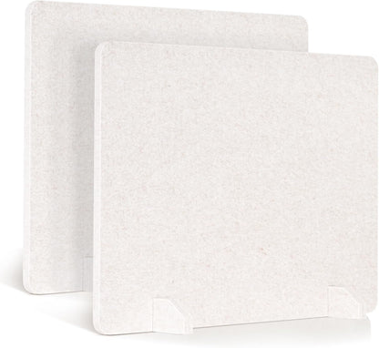 2 Pack Acoustic Desk Dividers - 24" x 20" Freestanding Privacy Panels Set with Noise - Reducing Design Cubicle Sound Proof, Ideal for Office, Classroom, and Home (Light Beige)