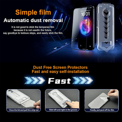 OneFish Privacy Screen Protector for IPhone 15 Pro Max Anti-Spy Tempered Glass Dust-Free Bubble-Free Anti-Fingerprint 9H Scratch Protection & Hassle-Free Installation Frame [2-Pack]