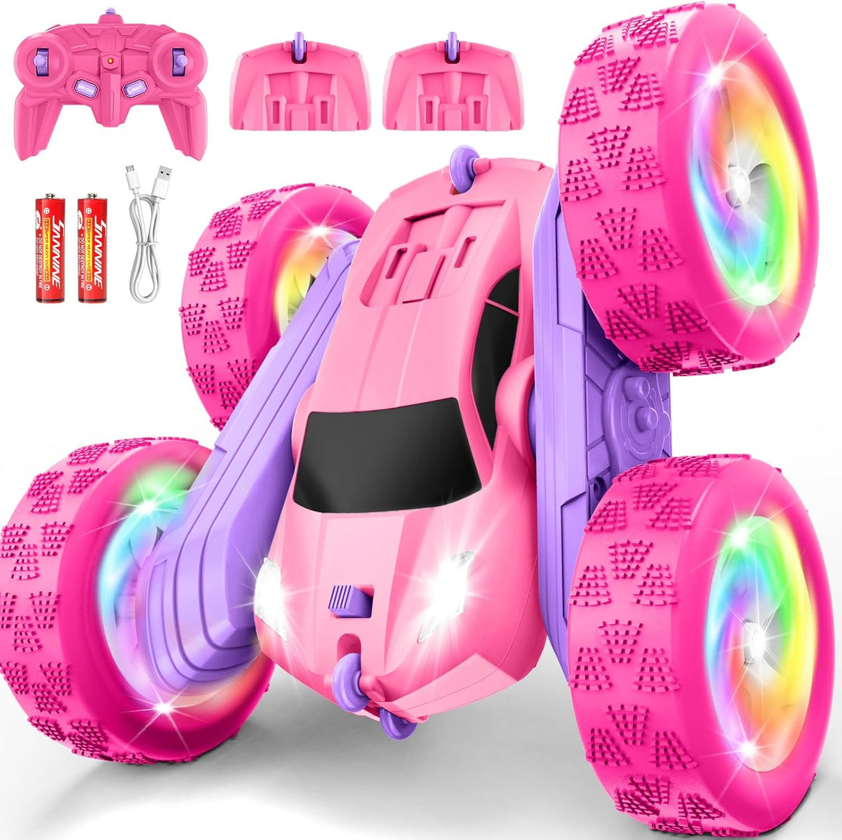 Remote Control Car with 360° Flips, 2.4GHz Double Sided RC Crawler for Outdoor Play