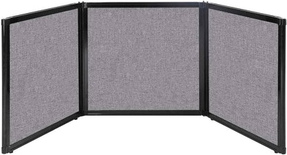 Versare Folding Tabletop Display | 3-Panel Partition | Lightweight Portable Workspace Divider | Cloud Gray 78" x 24"