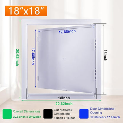 Suteck 18 x 18 Inch White Access Doors, Reinforced Hinged Access Panel