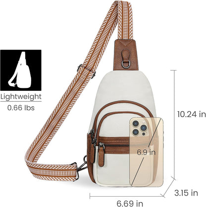 HESHE Sling Bag for Women Anti Theft Small Crossbody Bags Faux Leather Fanny Pack RFID Blocking Cross Body Purse for Travel