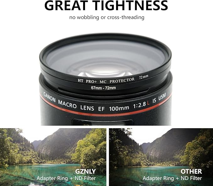 46mm to 49mm Step-up Adapter Rings Filter Adapter Black Metal Step Down Filter Ring Adapter Compatible with All Brand UV CPL ND Camera Lens Filter Stepping Rings (46mm-49mm)