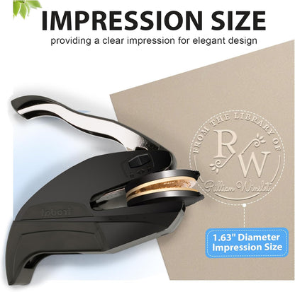 Custom Book Embosser | Personalized Book Embosser | Monogram Self-Inking Stamp | from The Library of Book Stamps(Initials 3)