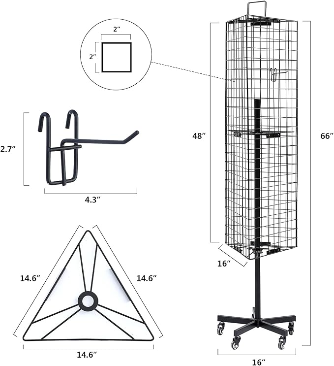NectaCol Triangular Gridwall Panel Display Stand