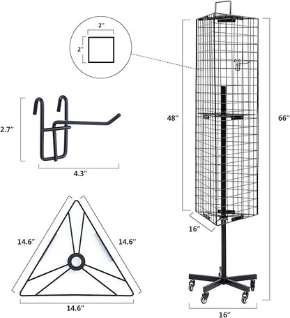 NectaCol Triangular Gridwall Panel Display Stand