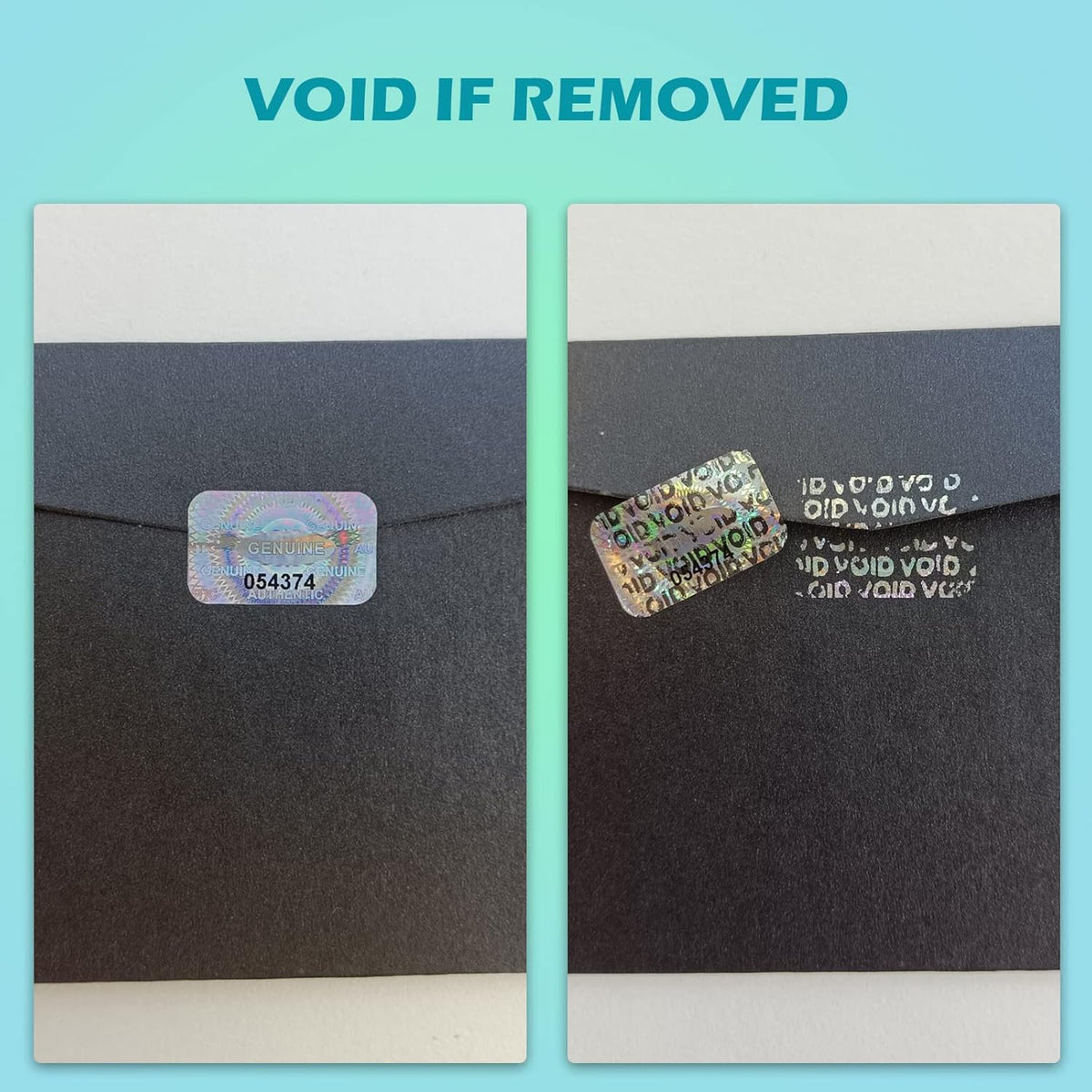 Holographic Tamper Evident Stickers 380pcs Security Sticker Warranty Void Seal Tamper Proof Labels with Unique Sequential Serial Numbering (1 X 0.6 Inch,GQYH)