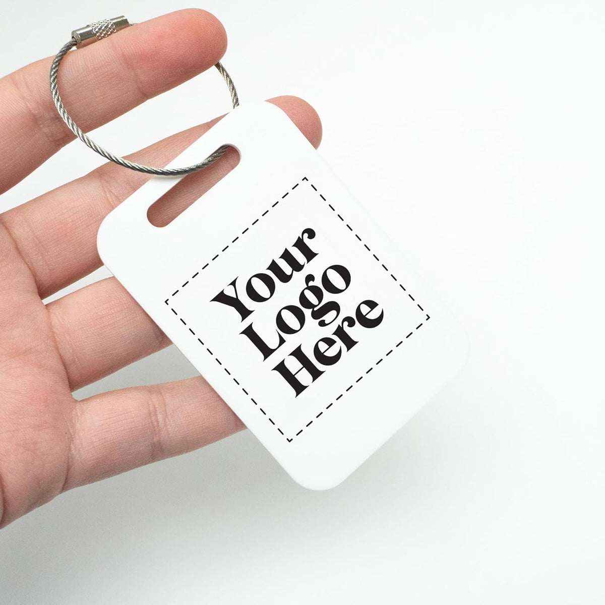 Personalized Logo Name Tag for Luggage (3 or 6 Count Pack) | Custom Tag for Suitcase | Acrylic Name Tag for Travel | Choose Your Font & Color | Backpack ID Label (Logo, Pink)