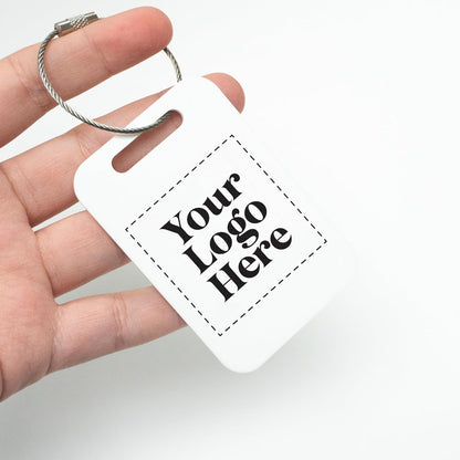 Personalized Logo Name Tag for Luggage (3 or 6 Count Pack) | Custom Tag for Suitcase | Acrylic Name Tag for Travel | Choose Your Font & Color | Backpack ID Label (Logo, Green)