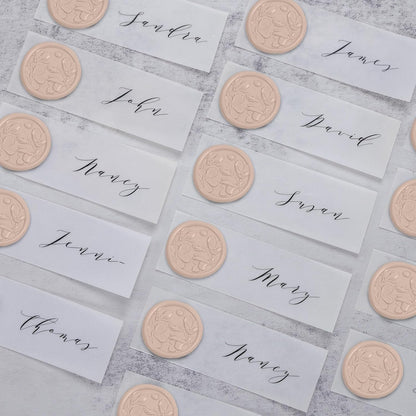 UNIQOOO Wax Seal Stickers - 3D Magnolia Wedding Invitation Envelope Botanical Seal Stickers, 50 Pcs Self-Adhesive Taupe Stickers, Perfect for Invitation, Christmas, Gift Wrapping, Party
