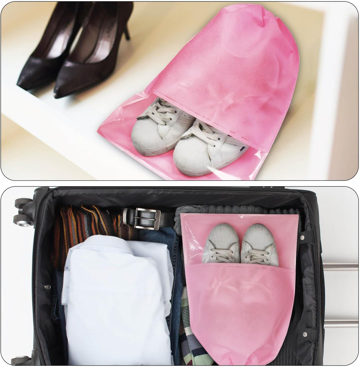 8PCS Travel Shoe Bags with Rope for Men and Women Large Shoes Pouch Organizers