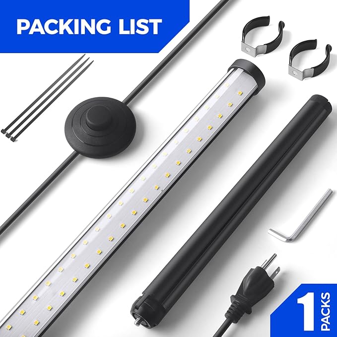 Barrina Vertical Grow Light T10, 42W 5000K, Full Spectrum LED Plant Light for Indoor,Standing Wide Coverage, 4FT Height with On/Off Switch and Tripod Floor Stand