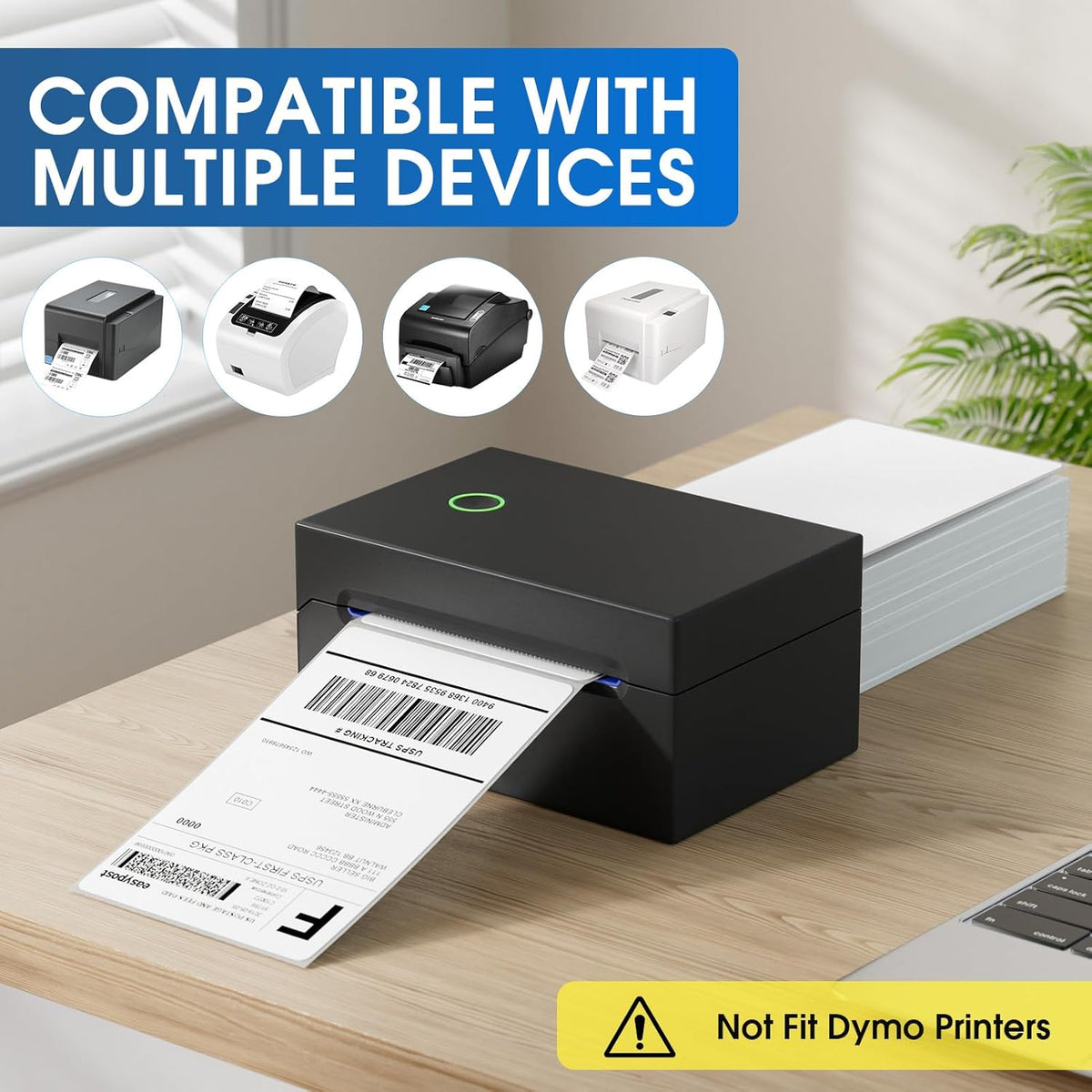 MaxGear 4" x 6" Direct Thermal Labels, 1000 Fanfold Labels, for Shipping & Mailing, Perforated White, Commercial Grade with Permanent Adhesive, Compatible with Most Thermal Printers,1 Stack