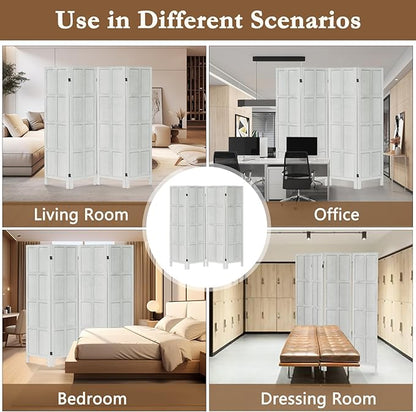 ALeesing 4 Panel Room Divider, 5.6Ft Wood Room Dividers and Folding Privacy