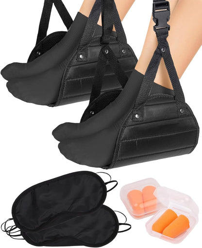 2PCS Foot Hammock Airplane Travel, Leg Rest Sling for Plane Travel