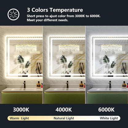 YEELAIT 68x36 Inch LED Bathroom Mirror