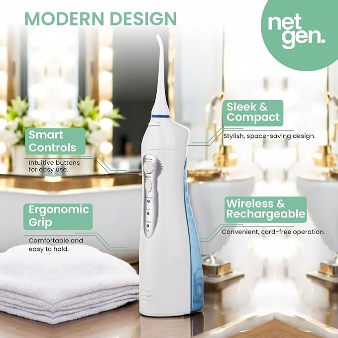 Cordless Water Dental Flosser for Teeth & Gums, Portable Electric Oral Irrigator