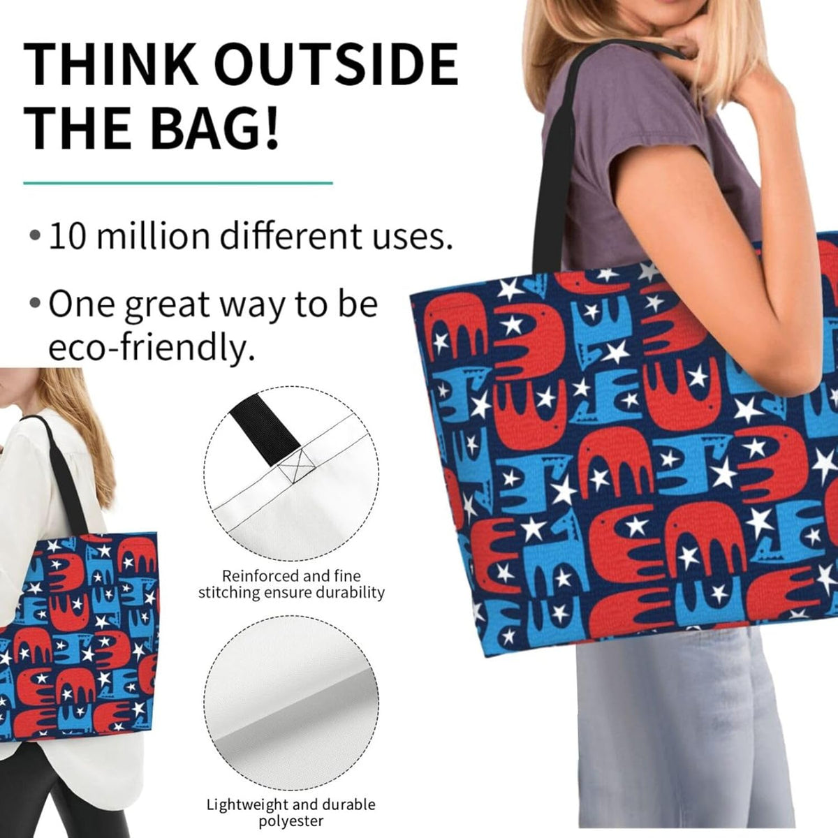 Tote Bag Beach Bag for Women Reusable Grocery Large Shopping Shoulder Bag Travel Handbag