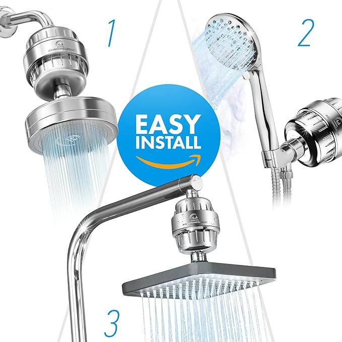 AquaHomeGroup 20-Stage Premium Shower Filter Replacement Cartridge with Spin Propeller 4-Pack (No Housing) - Water Filter Refill Compatible with Any Shower Filter of Similar Design 15 and 20 Stages