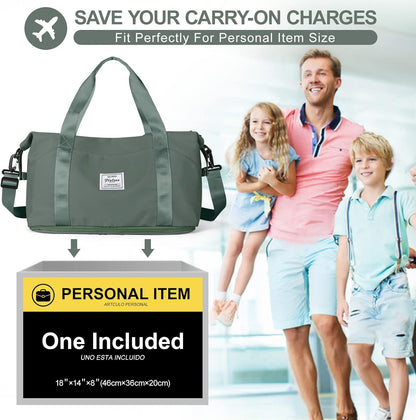 Travel Duffel Bag, Sports Tote Gym Bag, Shoulder Weekender Overnight Bag for Women