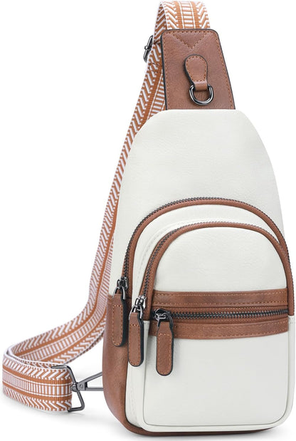 HESHE Sling Bag for Women Anti Theft Small Crossbody Bags Faux Leather Fanny Pack RFID Blocking Cross Body Purse for Travel