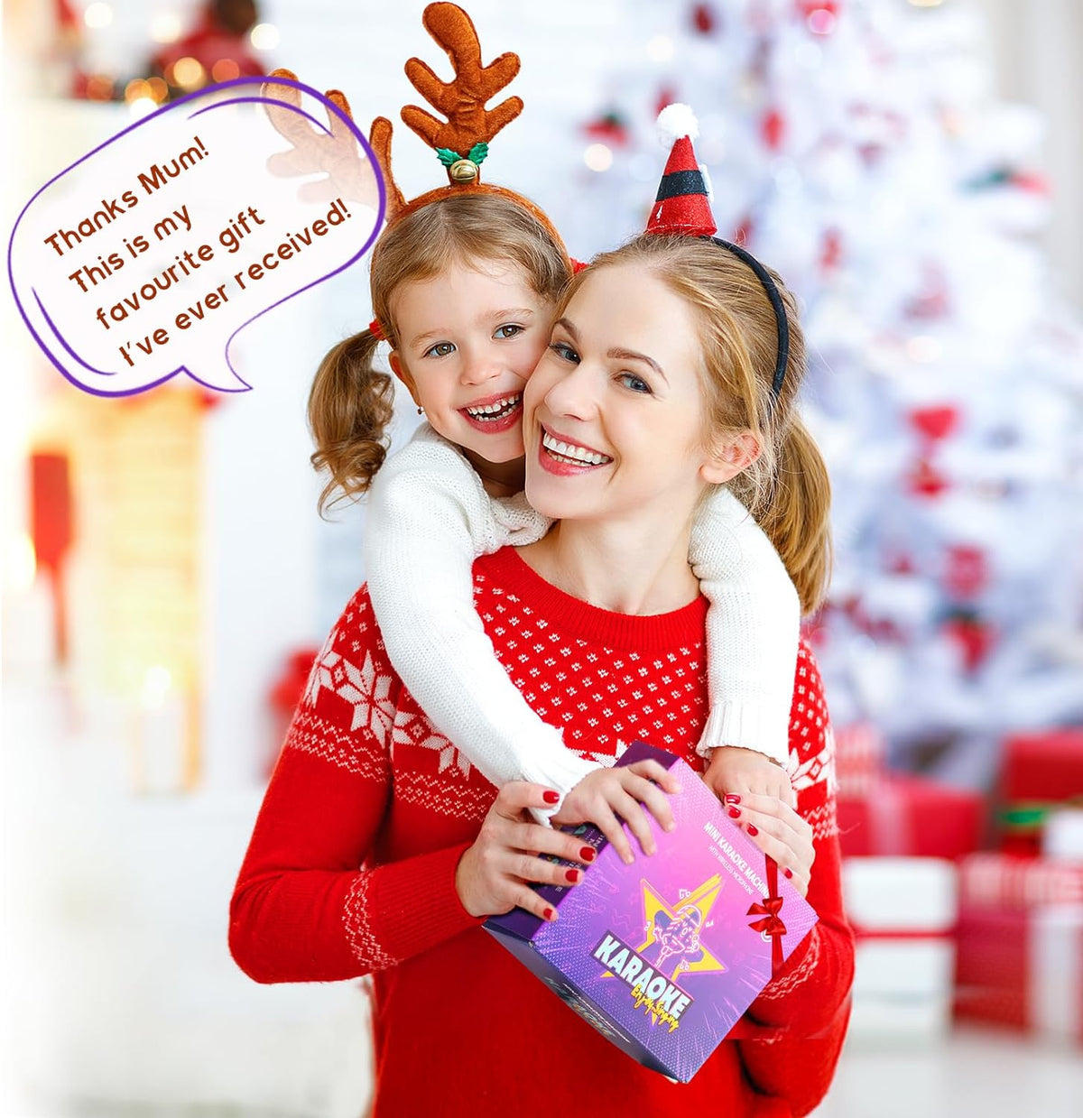 YLL Portable Karaoke Machine with 2 Wireless Mics, Kids Singing Toy for 3-10+ Years