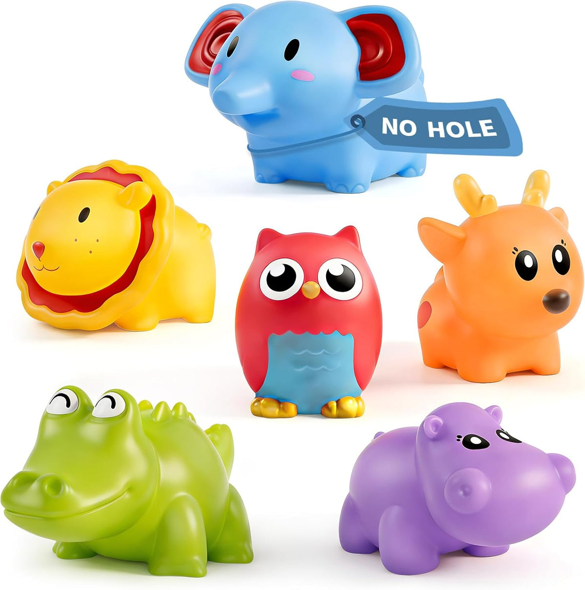 Hely Cancy Infant Bath Toys, No-Hole Design for Safe & Easy Cleaning, 18+ Months