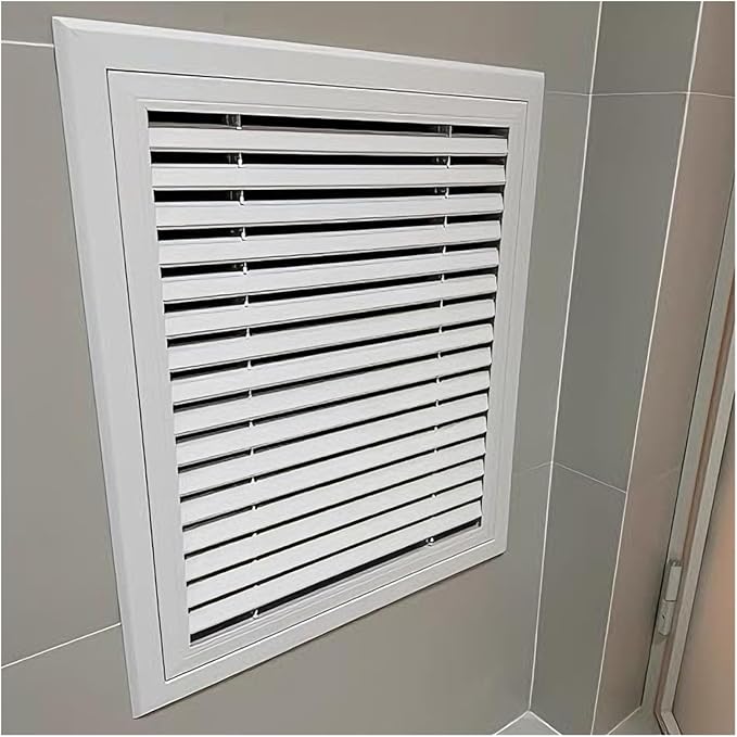 23.6x23.6 Return Air Filter Grille Vent Cover Removable, Louvered Access Panel for Drywall, Decorative Aluminum Air Vent Covers with Pre-Filter for Home Ceiling(150x150 mm/5.9x5.9 in)