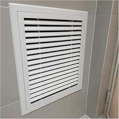 23.6x23.6 Return Air Filter Grille Vent Cover Removable, Louvered Access Panel for Drywall, Decorative Aluminum Air Vent Covers with Pre-Filter for Home Ceiling(150x150 mm/5.9x5.9 in)