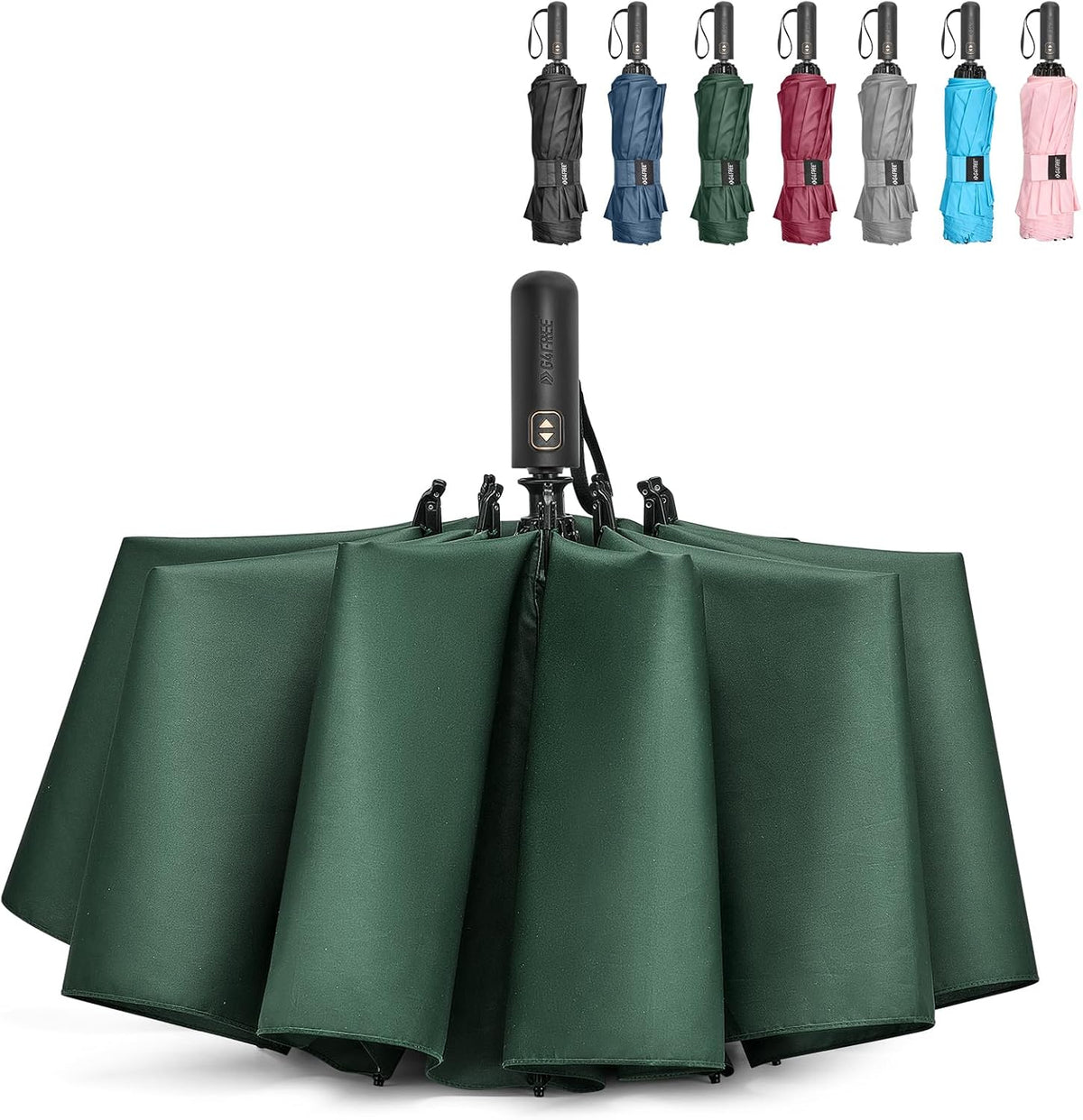 G4Free 42/46/54/62 Inch Large Golf Umbrella Compact Reverse Travel Umbrella 10 Ribs Windproof for Rain Double Canopy Automatic Open Close
