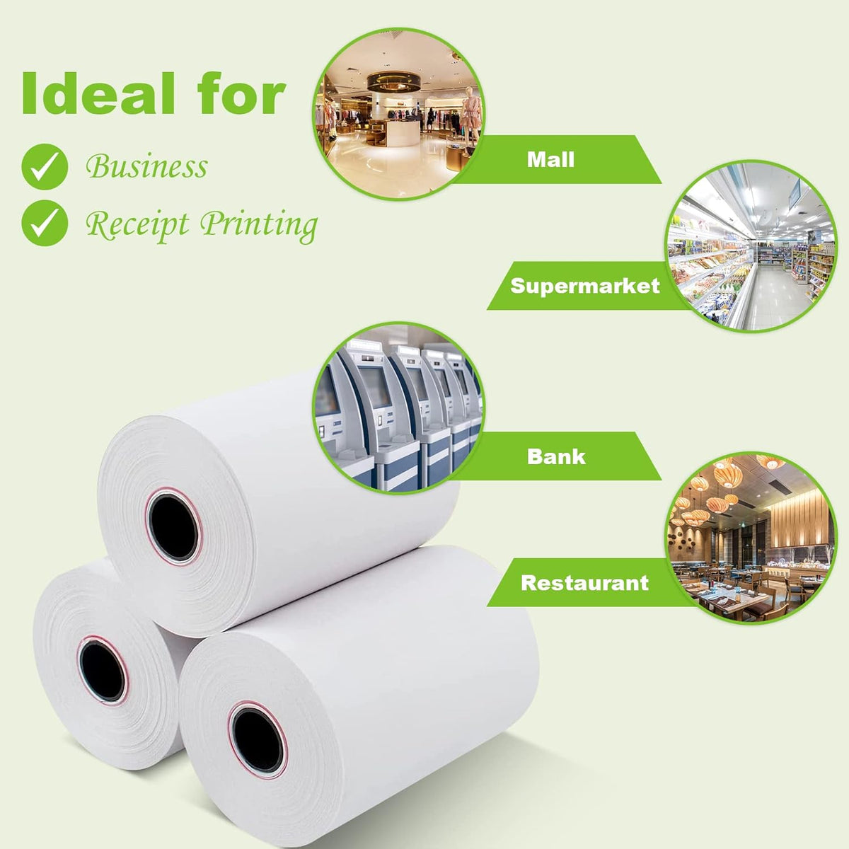 MFLABEL 2 1/4" x 50' Thermal Papers Cash Register POS Receipt Paper - 1500 Rolls
