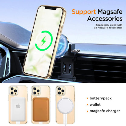 for iPhone 14 Pro Max Case with Kickstand, Compatible with MagSafe, [Invisible Stand] Anti-Slip Shockproof Military-Grade Protection, Magnetic Protective Phone Case for iPhone 14Pro Max, Clear
