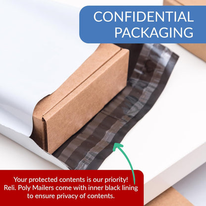 Reli. Poly Mailers 10x13 | 500 Pcs Bulk | Envelopes | White Packaging Bags for Shipping | Non-Padded Polymailers, Self Sealing Shipping Bags for Clothing, Bulk (White)