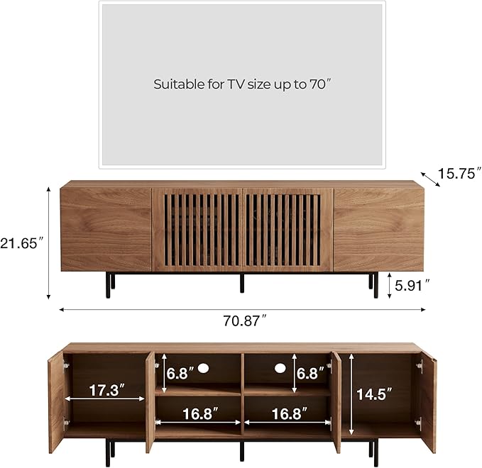 NessCarsti Mid Century Modern TV Stand