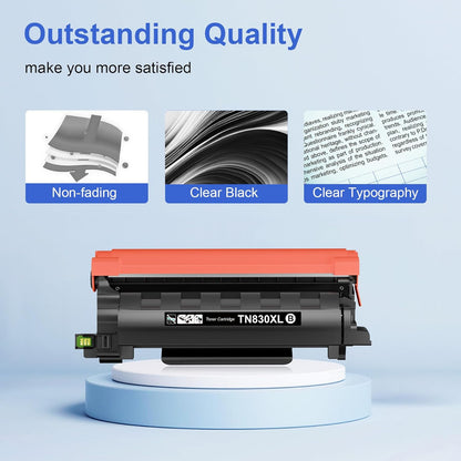 Toner Kingdom Compatible TN830XL Toner Replacement for Brother TN830XL TN830/XL/V/R TN-830XL with DCP-L2640DW HL-L2460DW HL-L2405W HL-L2480DW MFC-L2820DW MFC-L2760DW MFC-L2900DW XL (2 Black)