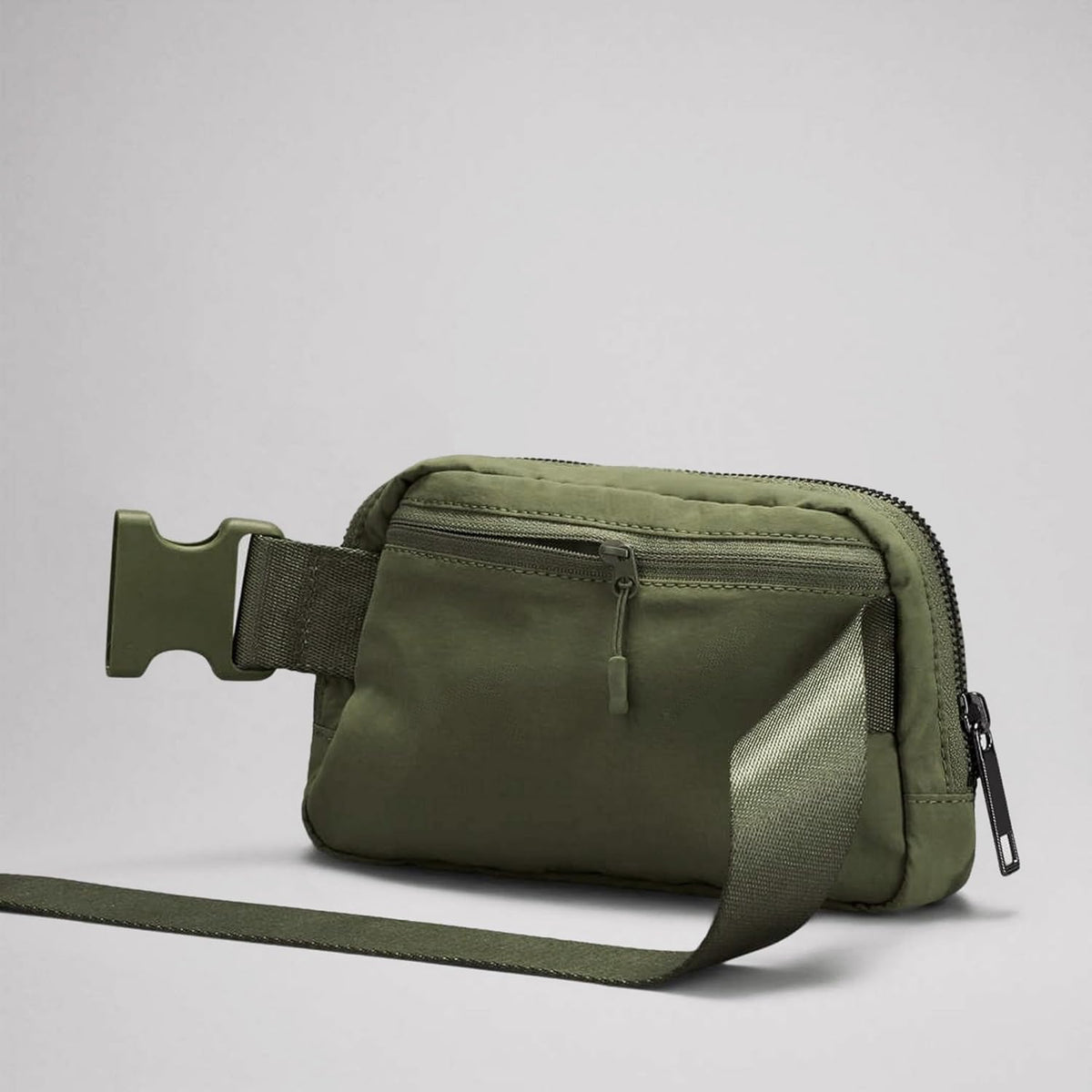 Cross Body Fanny Packs for Women Men Fashion Waist Bag Pouch Nylon Small Travel Crossbody Bags Mini Purse Everywhere Belt Bag Bum Bag with Adjustable Strap for Running Hiking Dim Olive