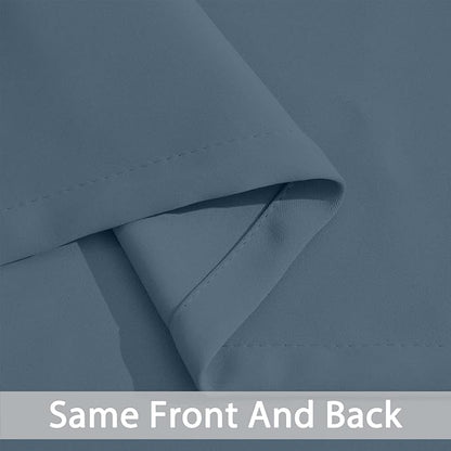 Yakamok Blackout Curtains Room Darkening Thermal Insulated Window Panels,Solid Grommet Top Drapes for Bedroom/Living Room(42x84 Inch, Stone Blue, 2 Panels)