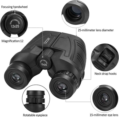 Occer 12x25 Compact Waterproof Binoculars for Adults and Kids