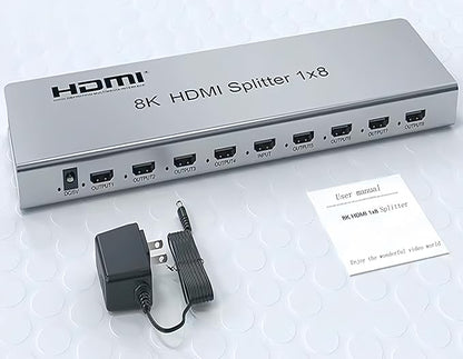 SGRAPID HDMI Splitter 1×8 8K HDMI2.1 Splitter 1 in 8 Out Distributor Affordable