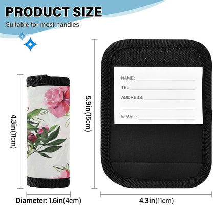 2Pcs Luggage Handle Wrap Suitcase Identifier Handle Covers Tags Soft Travel Bags Luggage Handle Gripper Accessories for Airplane Flying Rose Watercolor