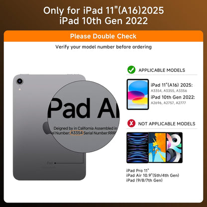Transparent Case with Keyboard for iPad 11th Gen 11 Inch.(A16, 2025) & 2022 iPad 10th Gen 10.9 Inch,7-Color Backlit,Wireless Keyboard, 360°Rotating,with trackpad,Pencil Holder,with Shortcuts,black